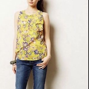 Anthropologie hd in Paris yellow floral blouse